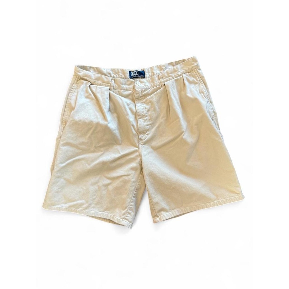 Polo Ralph Lauren Mens Chino Shorts Tan Beige Cotton Twill 34 Waist